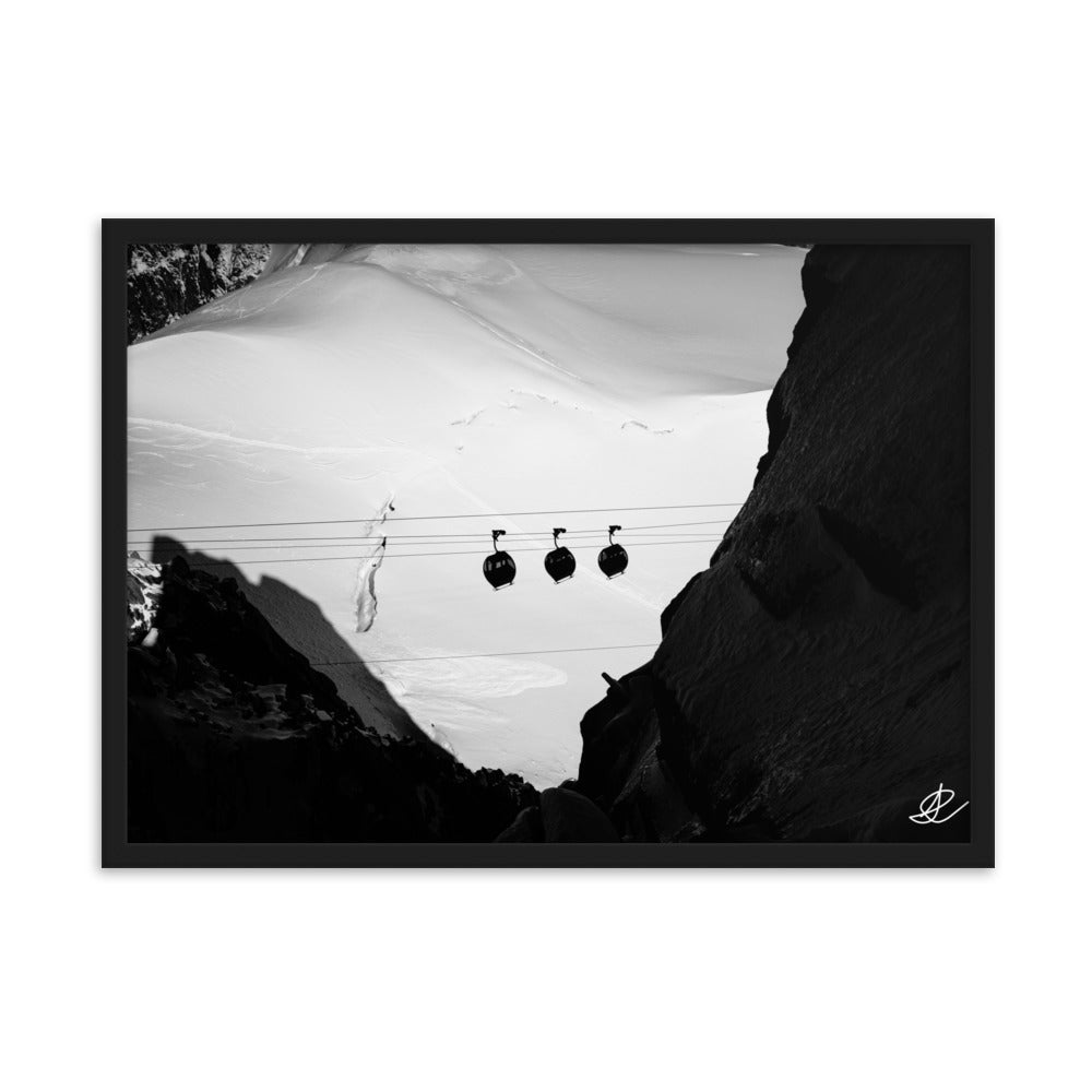 3 Funiculaires Photographie noir et blanc en Montagne