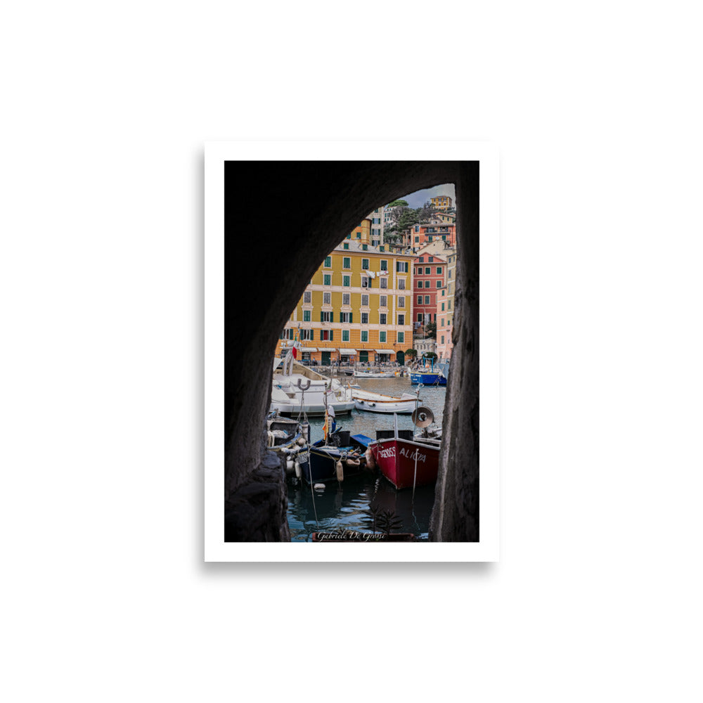 Affiche photo d'un port en Italie avec des bateaux de pêche