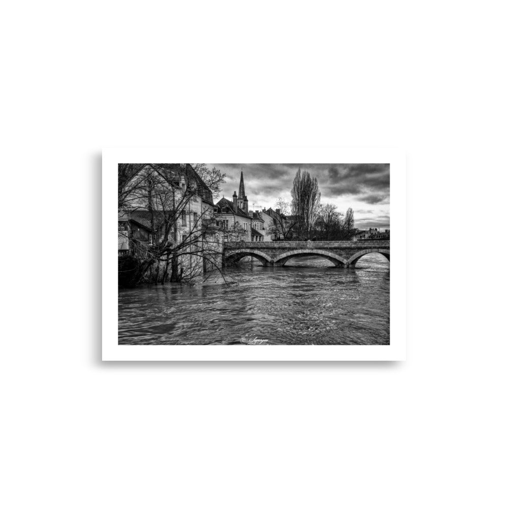 Poster photo - Photographie en noir et blanc de la ville de Vendome en France - Armel super gus photos - Affiche 21x30