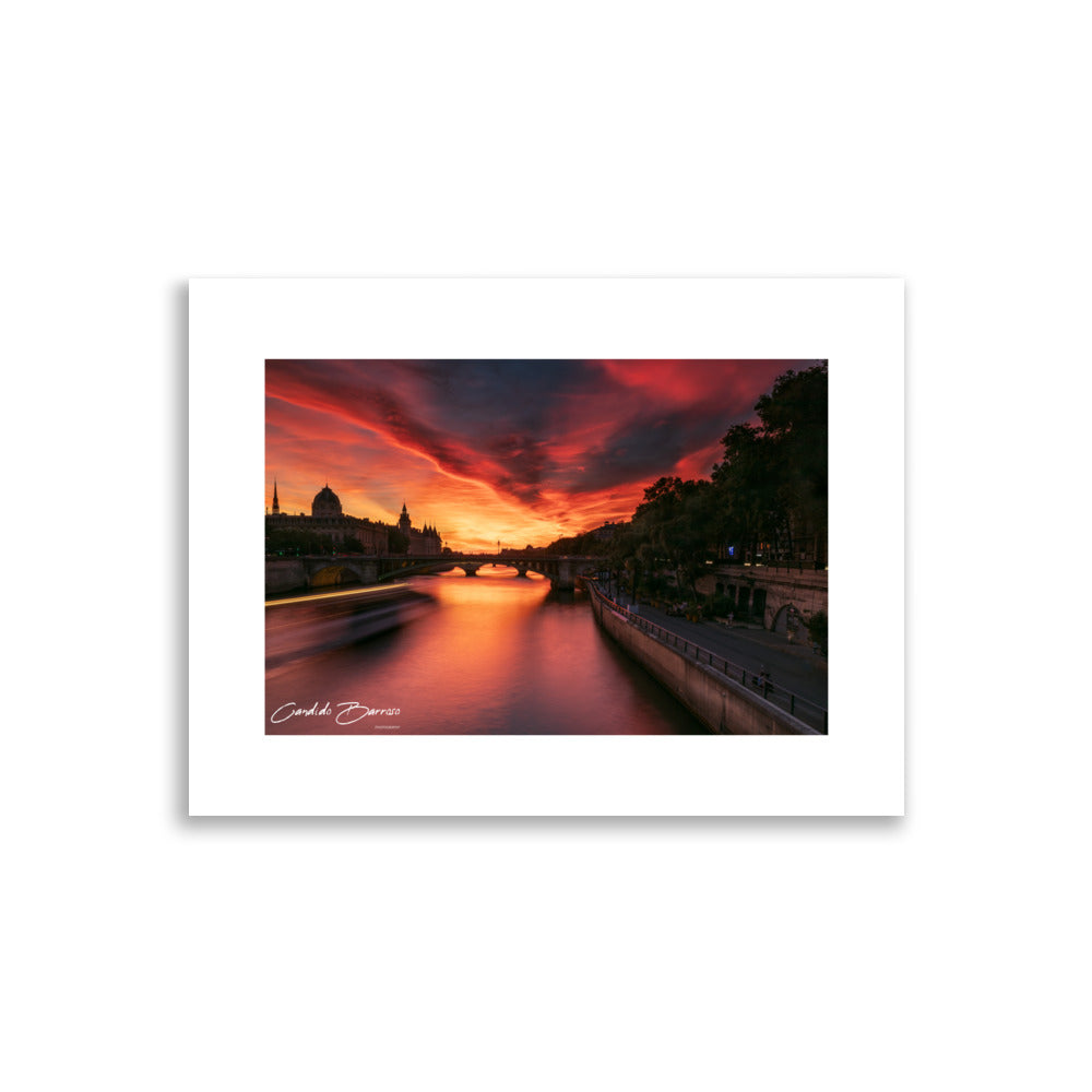 poster photo - coucher de soleil a Paris pendant la Golden Hour - Candido Barroso - Affiche 30x40