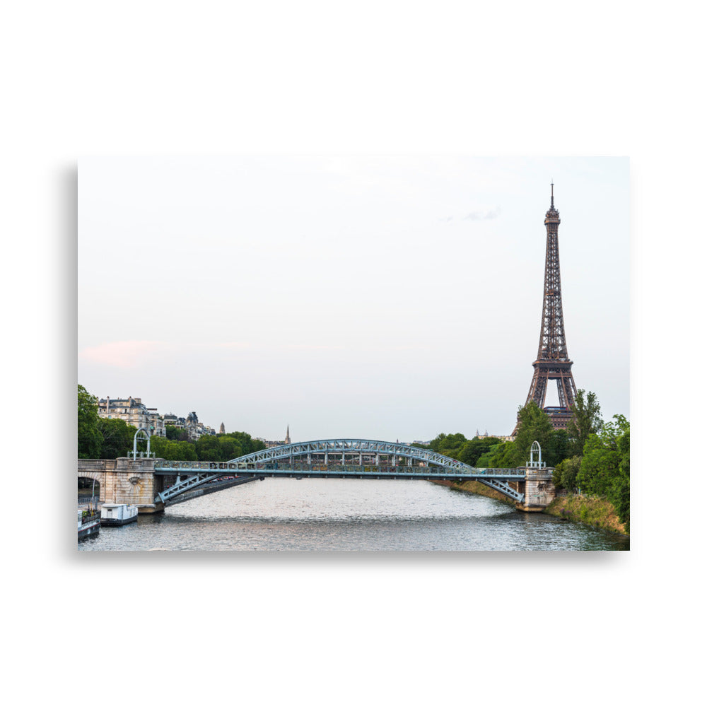 Poster 'Pont Rouelle' présentant une photographie du Pont Rouelle avec la Tour Eiffel en arrière-plan.