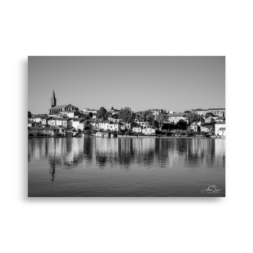 Poster C ur de Castelnaudary N B Noir et Blanc par Adrien Louraco