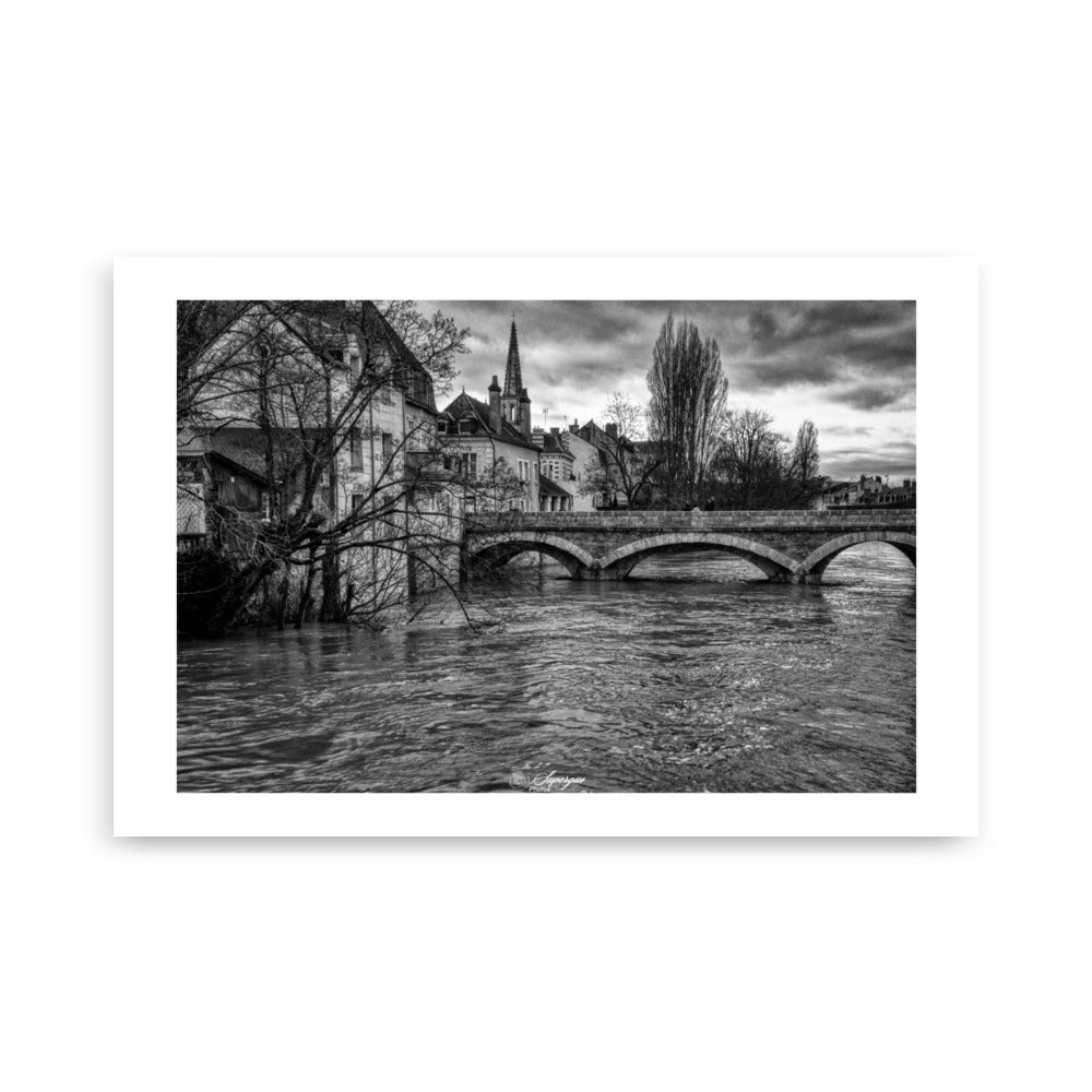 Poster photo - Photographie en noir et blanc de la ville de Vendome en France - Armel super gus photos - Affiche 61x91