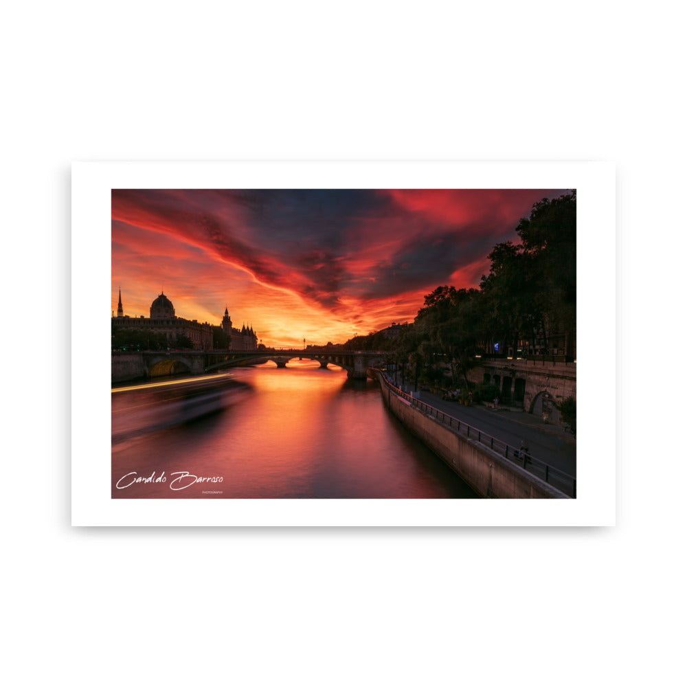 poster photo - coucher de soleil a Paris pendant la Golden Hour - Candido Barroso - Affiche 61x91