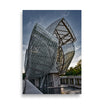 Poster photo de l'architecture de la Fondation Louis Vuitton a Paris dans le 16 eme arrondissement.