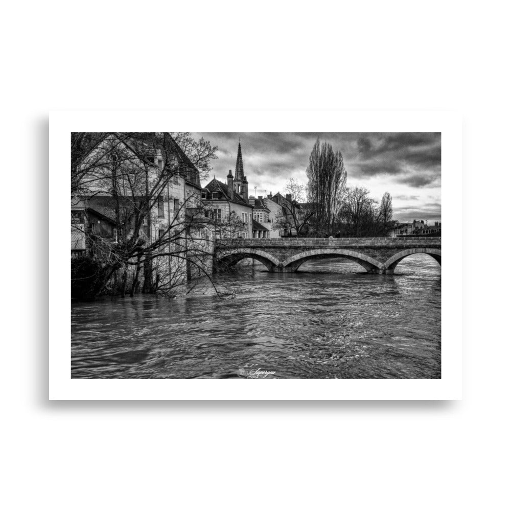 Poster photo - Photographie en noir et blanc de la ville de Vendome en France - Armel super gus photos - Affiche 70x100